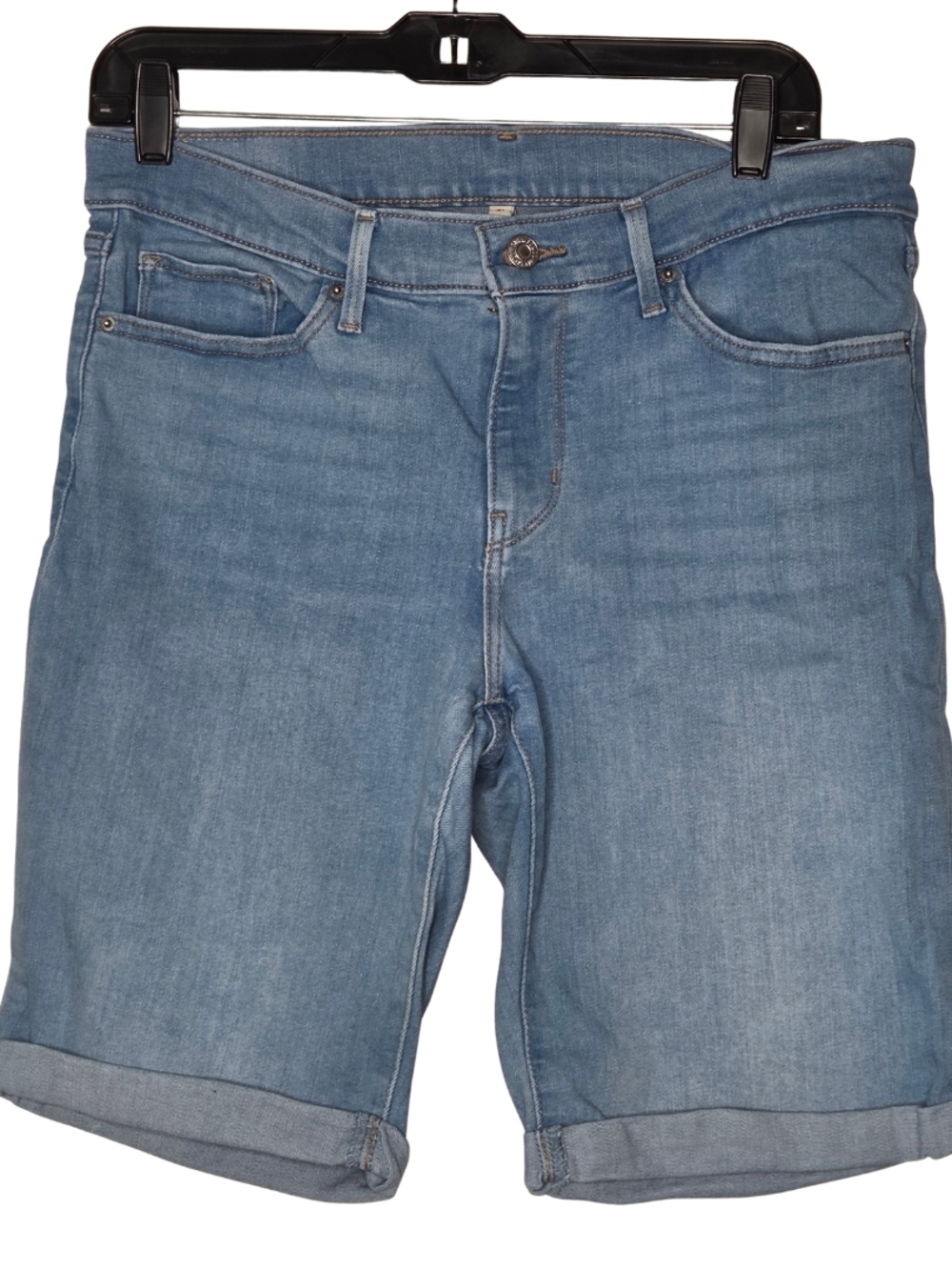 Levi's Women's Light Blue Denim Cuffed Jean Shorts High Rise Size 31